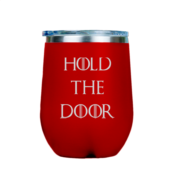 Hold the Door  - Red Stainless Steel Stemless Wine Glass Discount