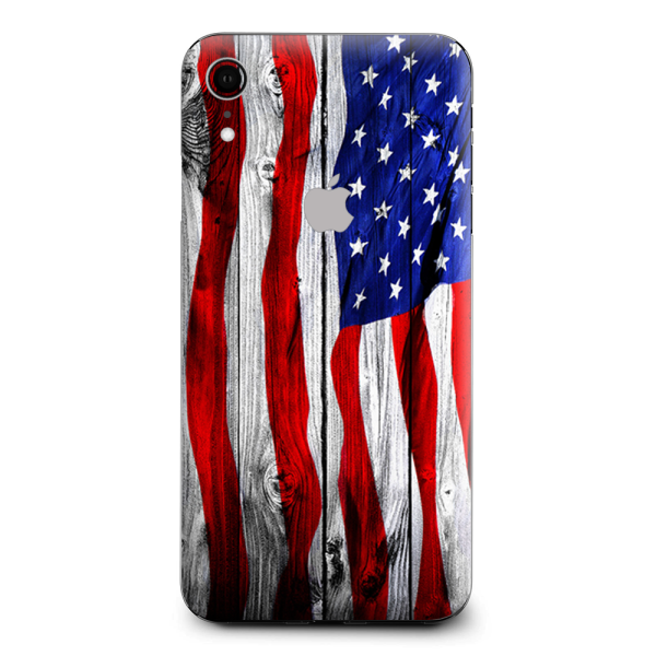 American Flag On Wood Apple iPhone XR Skin Online