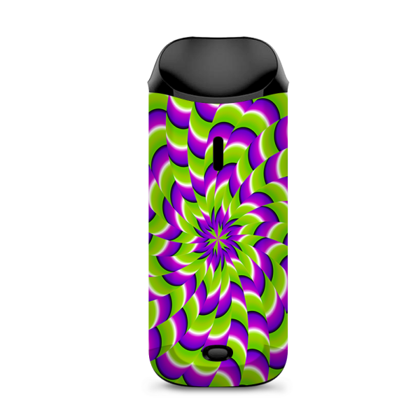 Purple Green Hippy Trippy Psychedelic Motion Swirl Vaporesso Nexus AIO Kit Skin For Sale