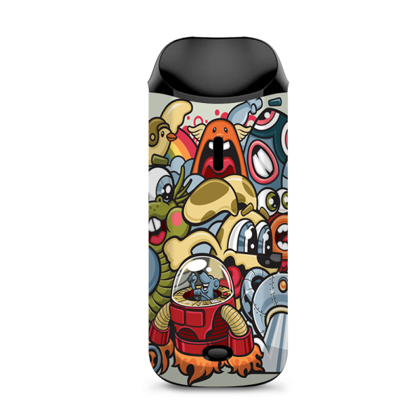 Aliens Cartoon Collage Sticker Vaporesso Nexus AIO Kit Skin on Sale