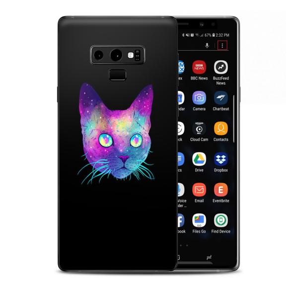 Colorful Galaxy Space Cat Samsung Galaxy Note 9 Skin Hot on Sale