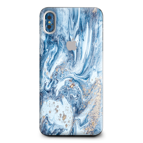 Blue Gold Grey Marble Pattern Clouds Apple iPhone XS Max Skin Online Sale