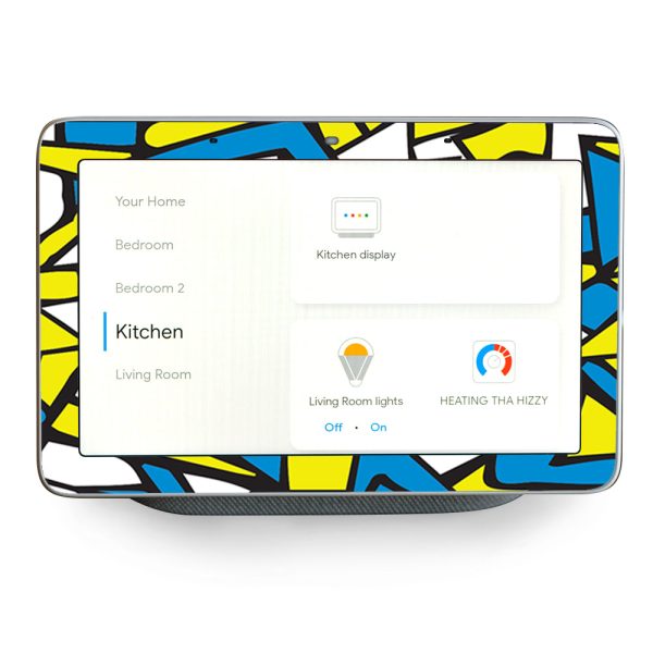 Stained Glass Abstract Blue Yellow Google Home Hub Skin Hot on Sale