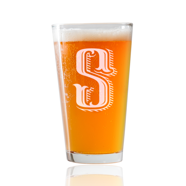 Monogram S  Beer Pint Glass Cheap