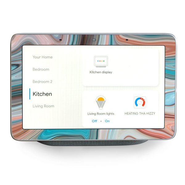 Teal Blue Brown Geode Stone Marble Google Home Hub Skin Online Sale