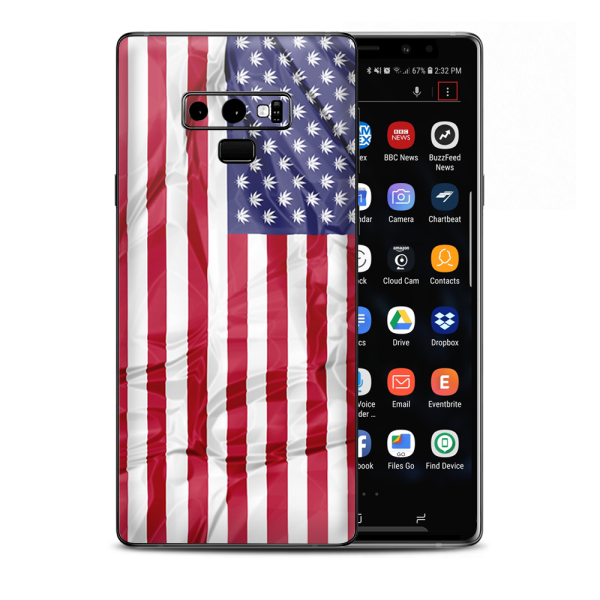 American Flag Pot Leaf Stars Marijuana Samsung Galaxy Note 9 Skin Online Sale
