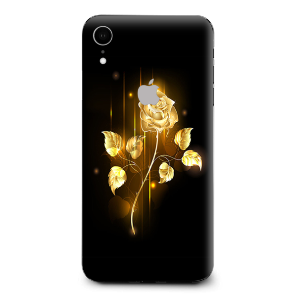 Gold Rose Glowing Apple iPhone XR Skin For Cheap