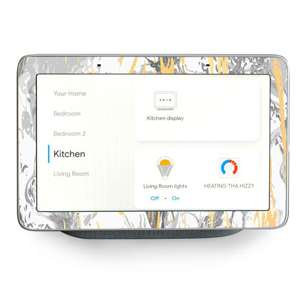 Gold Marble White Gray Backround Google Home Hub Skin Online