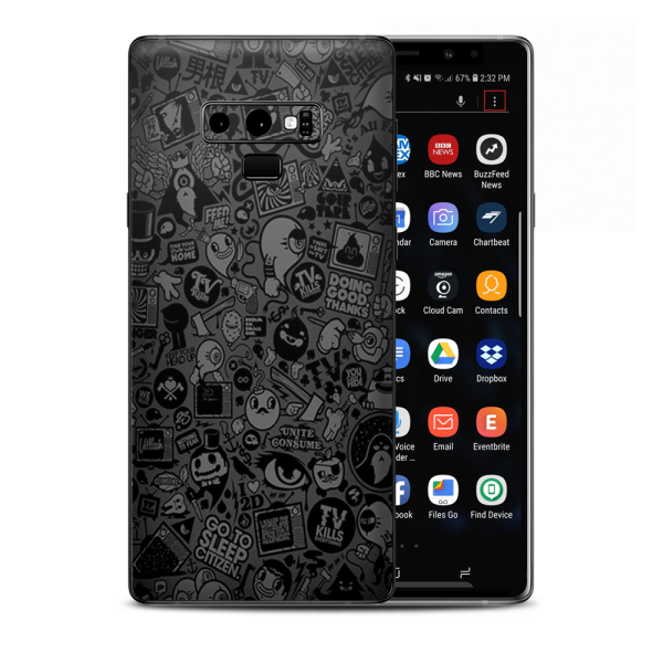 Black Sticker Slap Design Samsung Galaxy Note 9 Skin Cheap