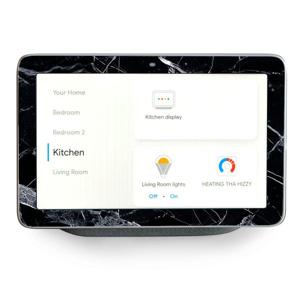 Black Marble Granite White Google Home Hub Skin Supply