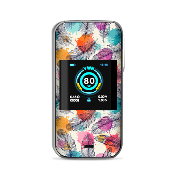 Feathers Colorful Watercolor Bird Vaporesso Luxe Nano Kit Skin Discount