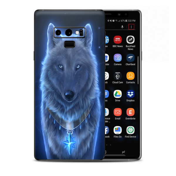 Glowing Celestial Wolf Samsung Galaxy Note 9 Skin For Sale