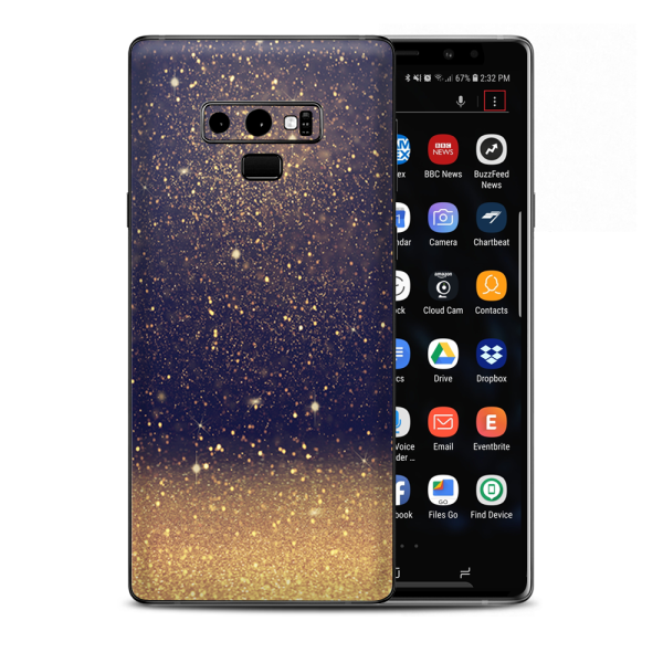 Gold Dust Lens Flare Glitter Samsung Galaxy Note 9 Skin on Sale