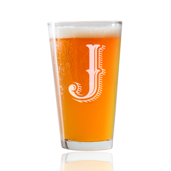Monogram J  Beer Pint Glass on Sale