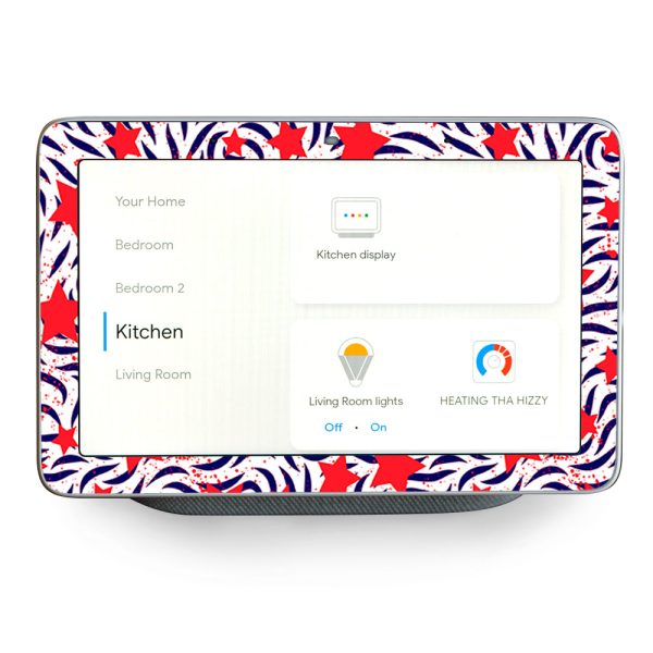 Red White Blue Stars Stripes Abstract Pattern Google Home Hub Skin Online Sale