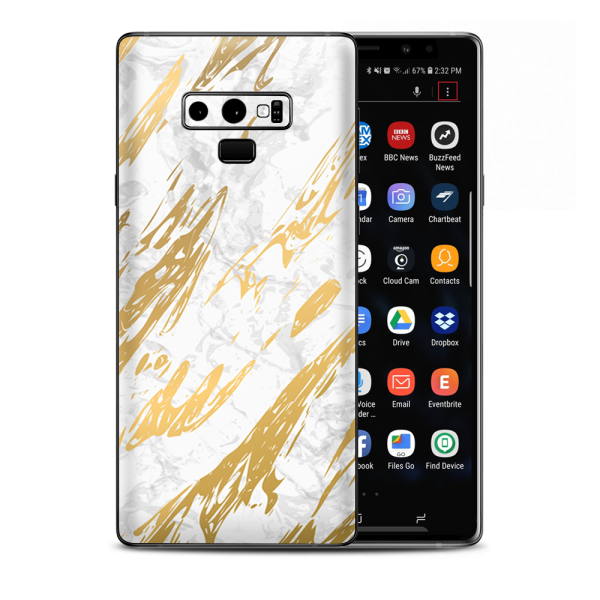 Gold Marble White Granite Stone Slate Samsung Galaxy Note 9 Skin For Cheap