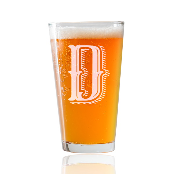 Monogram D  Beer Pint Glass Online Sale