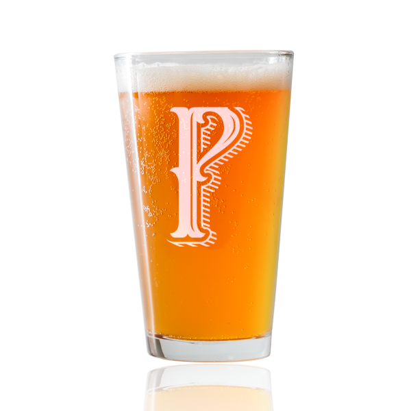 Monogram P  Beer Pint Glass Cheap