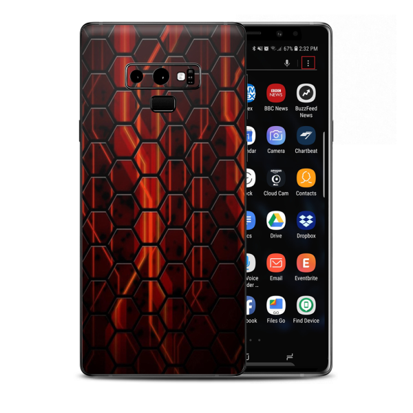 Abstract Red Metal Samsung Galaxy Note 9 Skin For Cheap