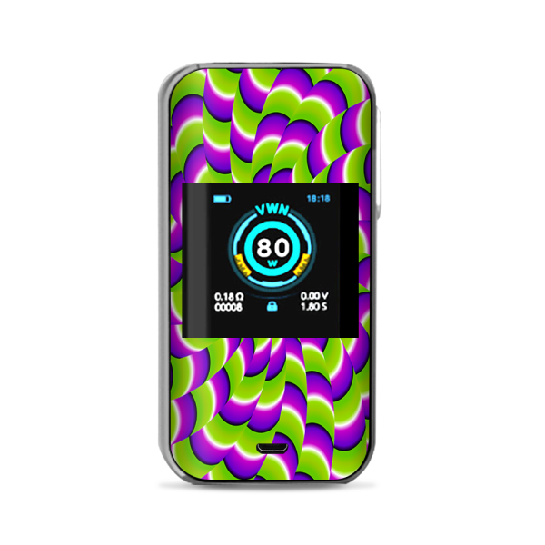 Purple Green Hippy Trippy Psychedelic Motion Swirl Vaporesso Luxe Nano Kit Skin Supply