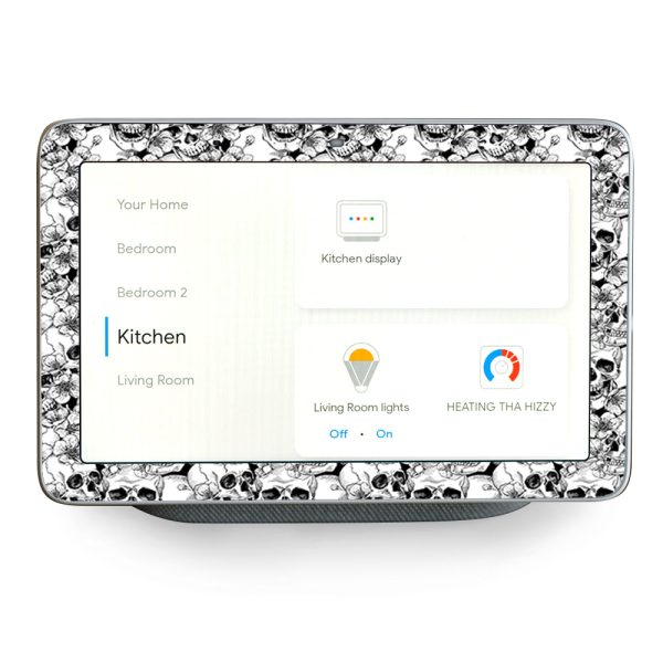 Black N White Skulls Google Home Hub Skin For Cheap
