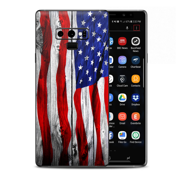American Flag On Wood Samsung Galaxy Note 9 Skin Online