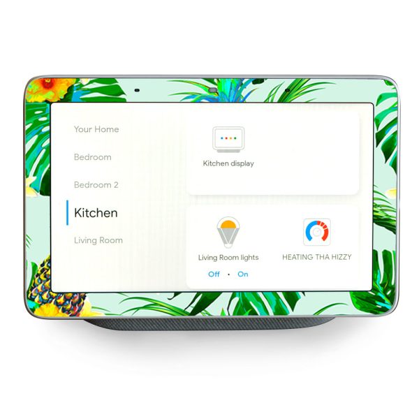 Tropical Floral Pattern Pineapple Palm Trees Google Home Hub Skin For Sale