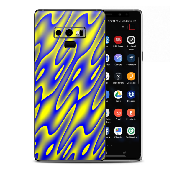 Neon Blue Yellow Trippy Samsung Galaxy Note 9 Skin For Sale