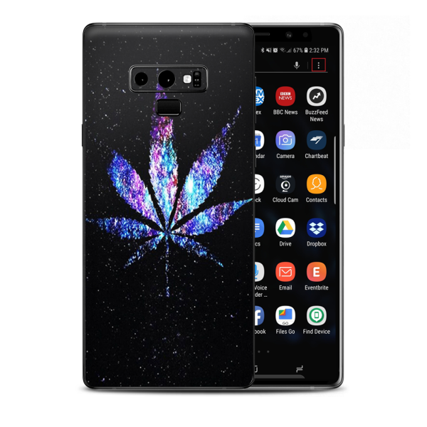 Pot Leaf Marijuana Cosmic Galaxy Outerspace Samsung Galaxy Note 9 Skin Sale