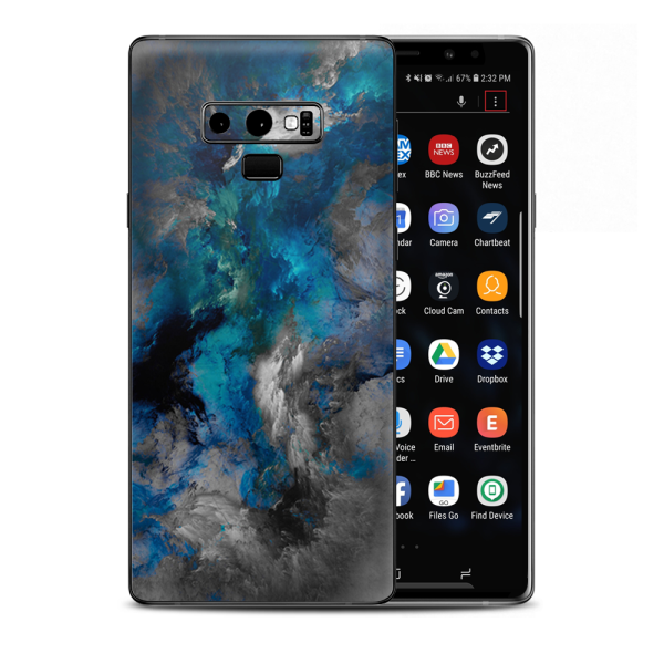 Blue Grey Painted Clouds Watercolor Samsung Galaxy Note 9 Skin Online Sale
