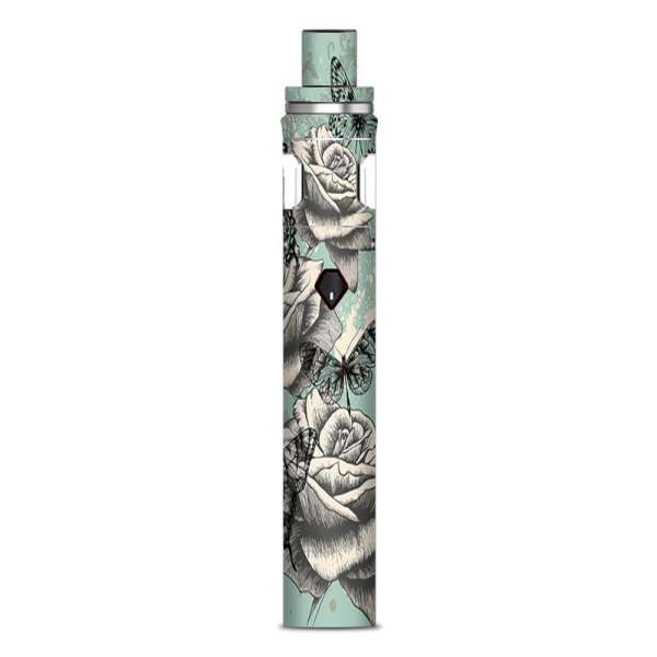Butterflies Roses Teal Distressed Vintage Smok Nord AIO 19 Skin For Discount