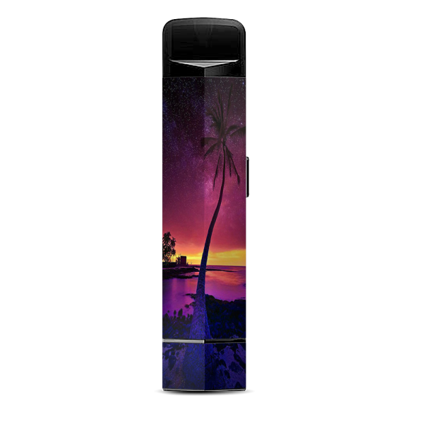 Palm Tree Stars And Sunset Purple Suorin Edge Pod System Skin For Discount