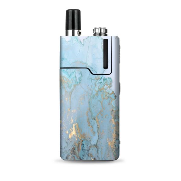 Teal Blue Gold White Marble Granite Lost Orion Q Skin Fashion