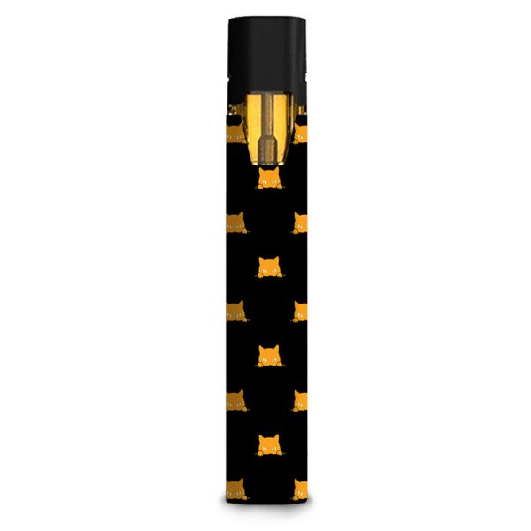Sneaky Cat Kitten Pattern Gold On Black Stiiizy starter stick Skin on Sale