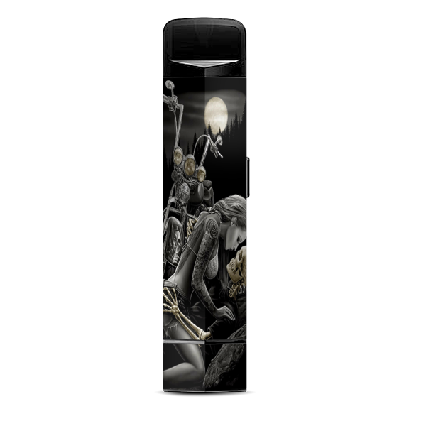 Biker Skeleton Full Moon Tattoo Suorin Edge Pod System Skin Hot on Sale