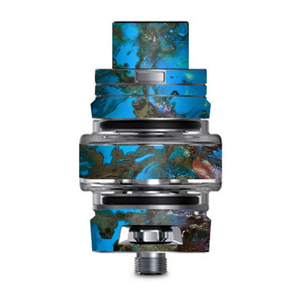 Stab Wood Oil Paint Blue Green Orange Smok TFV8 Big Baby V2 Tank Skin Online