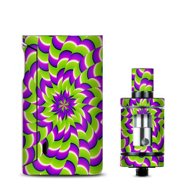 Purple Green Hippy Trippy Psychedelic Motion Swirl Vaporesso Drizzle Fit Skin Online now