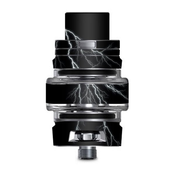 White Lighting Black Background Smok TFV8 Big Baby V2 Tank Skin Online Sale