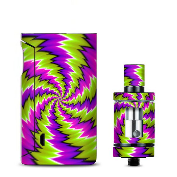 Psychedelic Moving Purple Green Swirls Vaporesso Drizzle Fit Skin on Sale