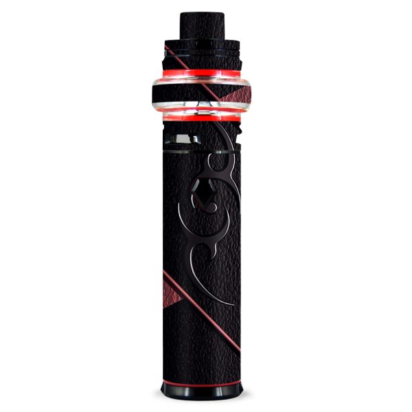 Black Red Leather Hindu Ohm Symbol Smok stick V9 Max Skin on Sale