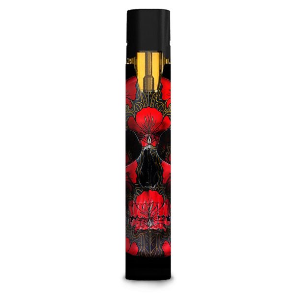 Dark Flowers Skull Art Stiiizy starter stick Skin For Sale