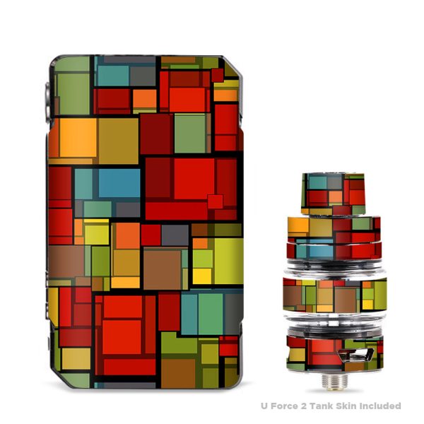Abstract Colorful Square Pattern VooPoo Drag 2 Skin Cheap