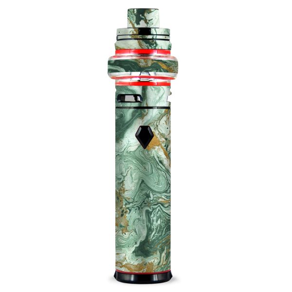 Marble Paint Swirls Green Smok stick V9 Max Skin Supply