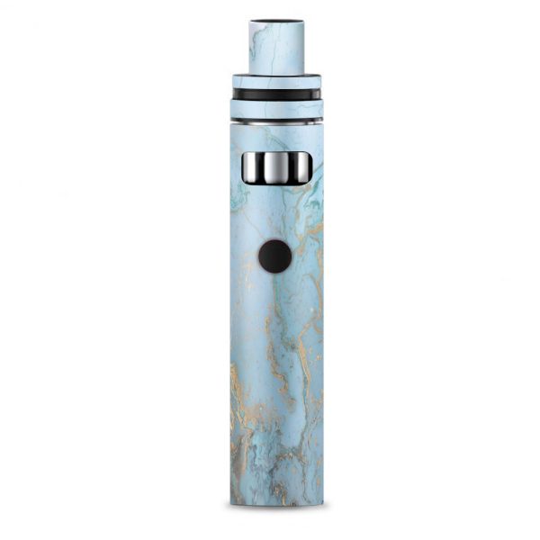 Teal Blue Gold White Marble Granite Smok Stick AIO Skin For Discount
