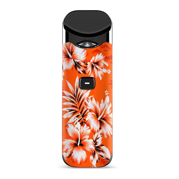 Orange Tropical Hibiscus Flowers Smok Nord Skin For Sale