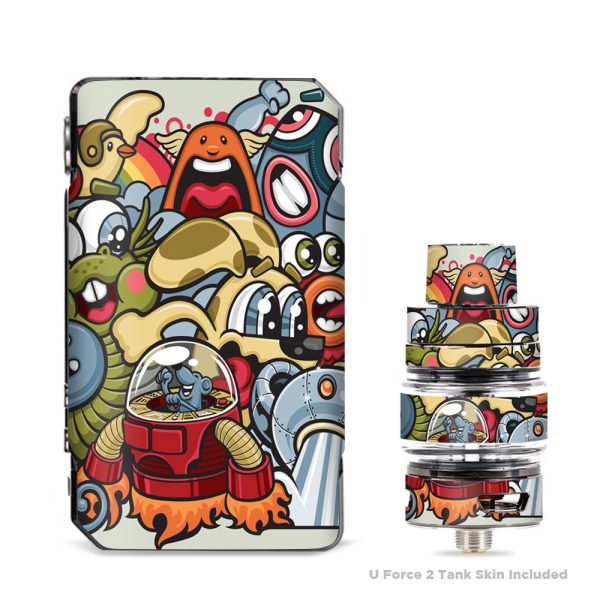 Aliens Cartoon Collage Sticker  VooPoo Drag 2 Skin Supply
