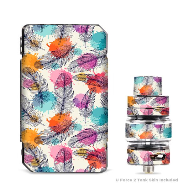 Feathers Colorful Watercolor Bird VooPoo Drag Mini Skin For Cheap