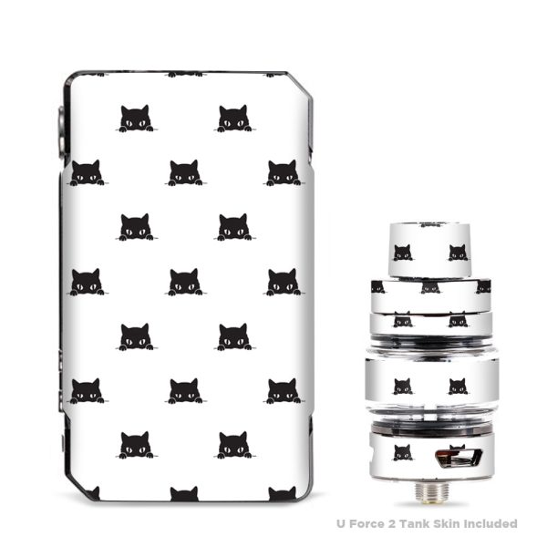 Sneaky Cat Kitten Pattern Black On White VooPoo Drag Mini Skin For Discount