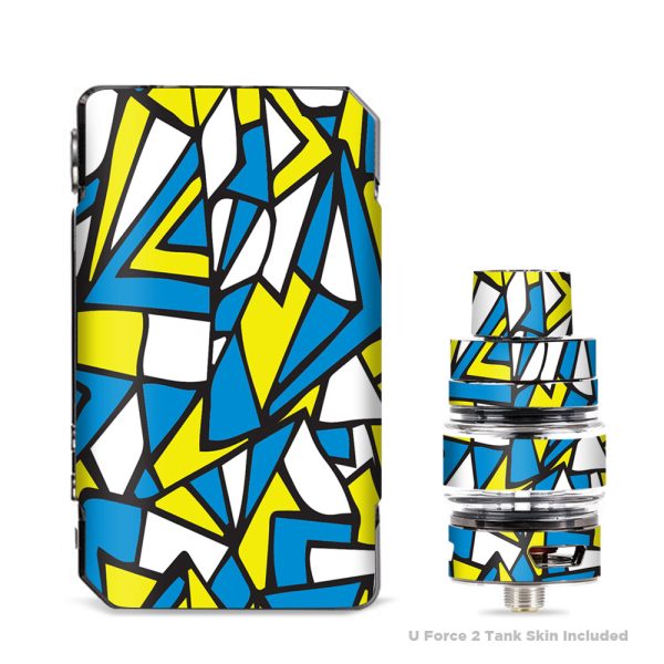 Stained Glass Abstract Blue Yellow VooPoo Drag Mini Skin For Cheap