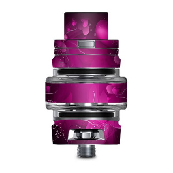 Pink Hearts Flowers Smok TFV8 Big Baby V2 Tank Skin Fashion